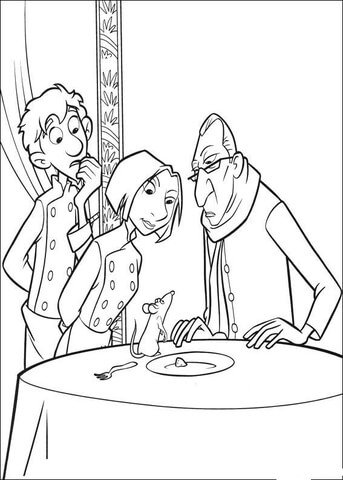 Anton, Alfredo, Colette Are Looking At Remy  Coloring Page